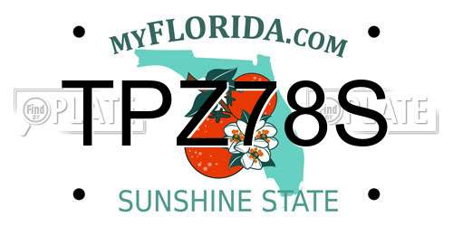 TPZ78S Florida License Plate