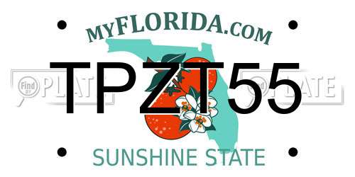 TPZT55 Florida License Plate