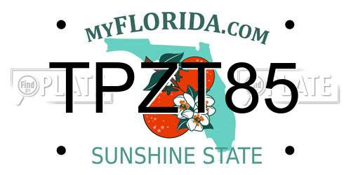 TPZT85 Florida License Plate