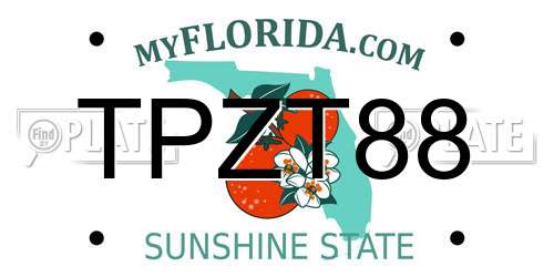 TPZT88 Florida License Plate