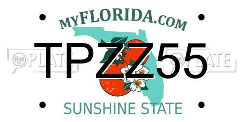TPZZ55 Florida License Plate
