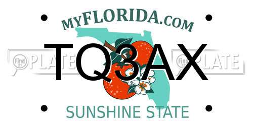 TQ3AX Florida License Plate