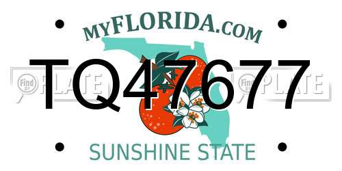 TQ47677 Florida License Plate