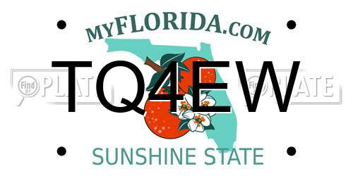 TQ4EW Florida License Plate