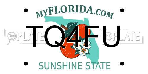 TQ4FU Florida License Plate
