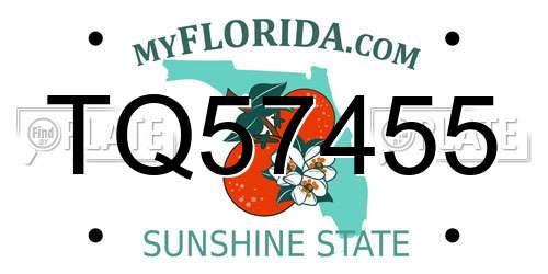 TQ57455 Florida License Plate