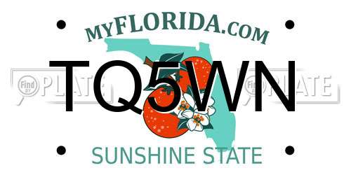 TQ5WN Florida License Plate