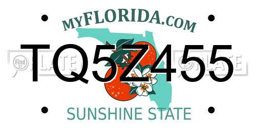 TQ5Z455 Florida License Plate
