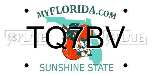 TQ7BV Florida License Plate
