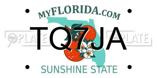 TQ7JA Florida License Plate