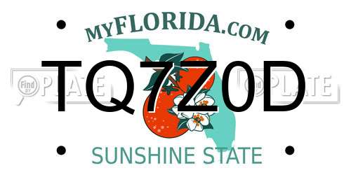 TQ7Z0D Florida License Plate