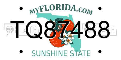 TQ87488 Florida License Plate