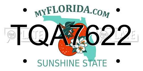 TQA7622 Florida License Plate