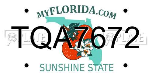 TQA7672 Florida License Plate