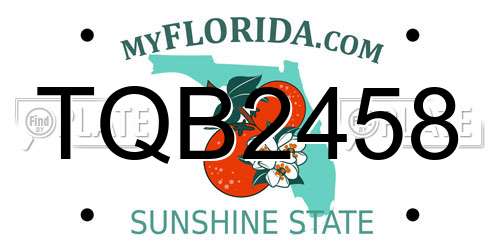 TQB2458 Florida License Plate