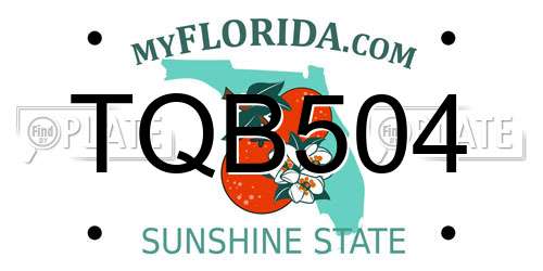TQB504 Florida License Plate