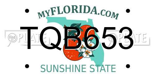 TQB653 Florida License Plate