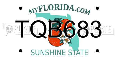 TQB683 Florida License Plate