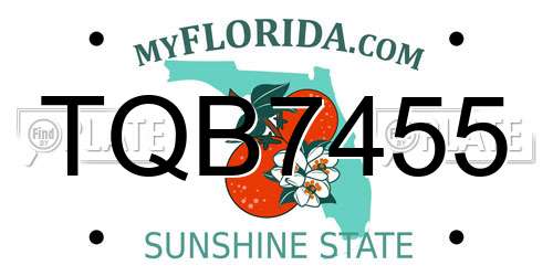 TQB7455 Florida License Plate