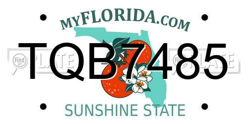 TQB7485 Florida License Plate