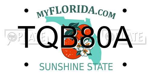 TQB80A Florida License Plate