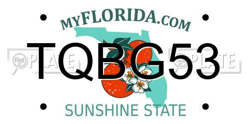 TQBG53 Florida License Plate