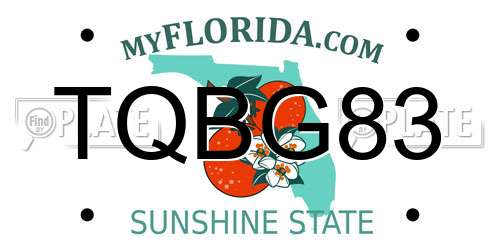 TQBG83 Florida License Plate