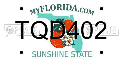 TQD402 Florida License Plate
