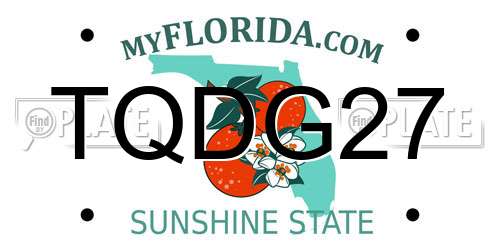 TQDG27 Florida License Plate