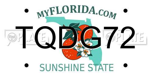 TQDG72 Florida License Plate