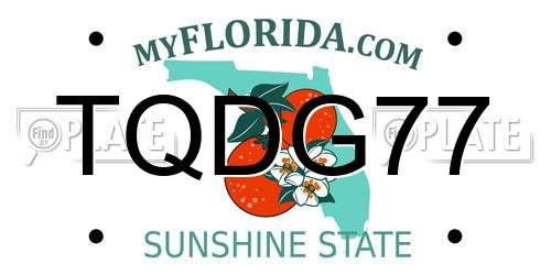 TQDG77 Florida License Plate