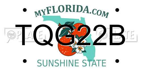 TQG22B Florida License Plate