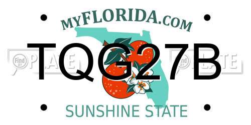 TQG27B Florida License Plate