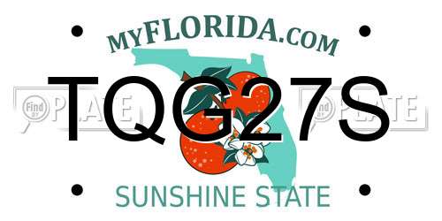 TQG27S Florida License Plate