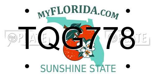 TQG778 Florida License Plate