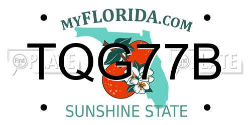 TQG77B Florida License Plate