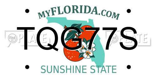 TQG77S Florida License Plate