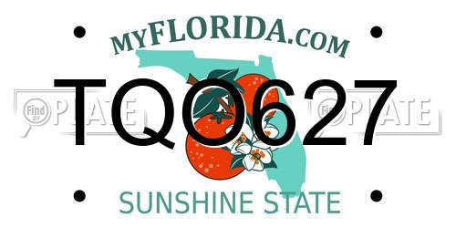 TQO627 Florida License Plate