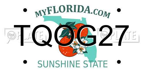 TQOG27 Florida License Plate
