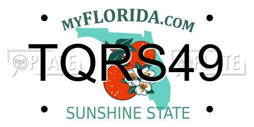 TQRS49 Florida License Plate