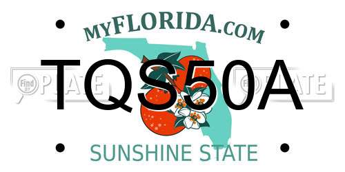 TQS50A Florida License Plate