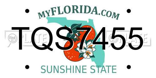 TQS7455 Florida License Plate