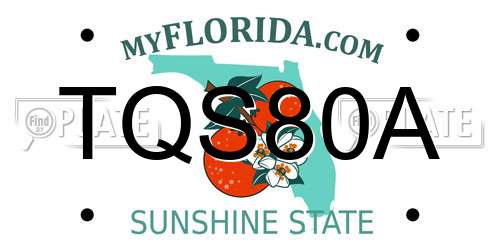 TQS80A Florida License Plate