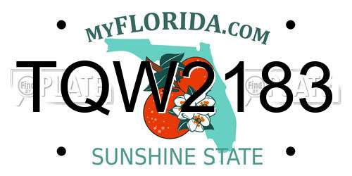 TQW2183 Florida License Plate
