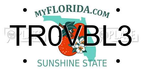 TR0VBL3 Florida License Plate