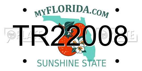 TR22008 Florida License Plate