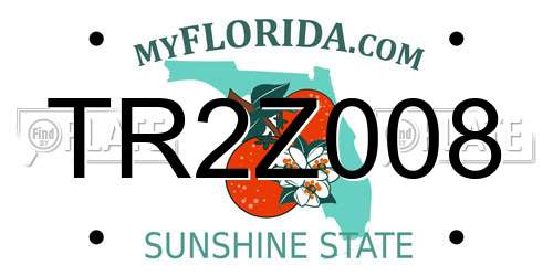 TR2Z008 Florida License Plate