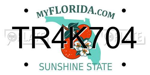 TR4K704 Florida License Plate