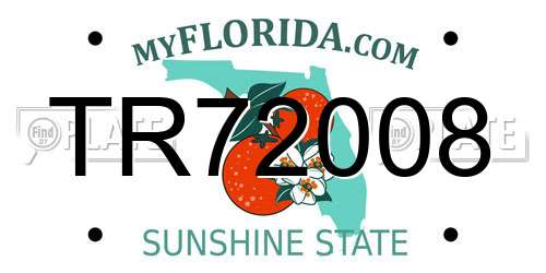 TR72008 Florida License Plate