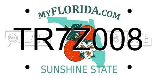 TR7Z008 Florida License Plate